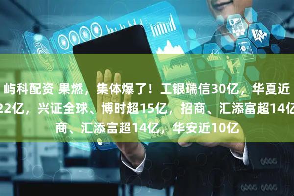 屿科配资 果燃，集体爆了！工银瑞信30亿，华夏近24亿，富国超22亿，兴证全球、博时超15亿，招商、汇添富超14亿，华安近10亿
