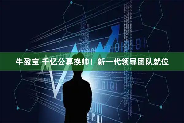 牛盈宝 千亿公募换帅！新一代领导团队就位