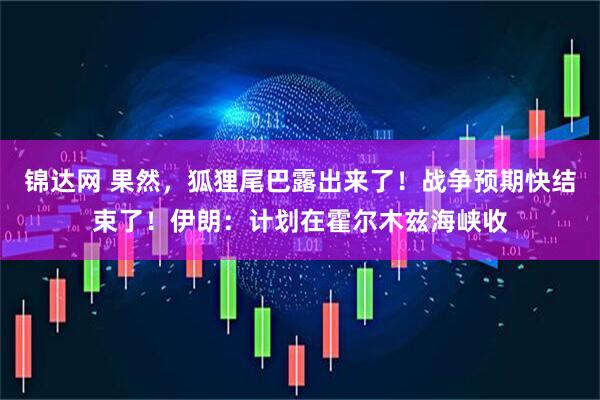锦达网 果然，狐狸尾巴露出来了！战争预期快结束了！伊朗：计划在霍尔木兹海峡收